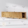 image:imageNathan James Jasper Wood Modern Sideboard Accent Storage Cabinet TV Stand with Fluted Doors for Kitchen or Living Room Warm Pine Set of 3Warm Pine
