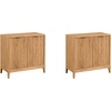 image:imageNathan James Jasper Wood Modern Sideboard Accent Storage Cabinet TV Stand with Fluted Doors for Kitchen or Living Room Warm Pine Set of 3Warm Pine