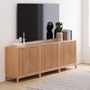 image:imageNathan James Jasper Wood Modern Sideboard Accent Storage Cabinet TV Stand with Fluted Doors for Kitchen or Living Room Warm Pine Set of 3Warm Pine