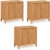 image:imageNathan James Jasper Wood Modern Sideboard Accent Storage Cabinet TV Stand with Fluted Doors for Kitchen or Living Room Warm Pine Set of 3Warm Pine