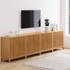 image:imageNathan James Jasper Wood Modern Sideboard Accent Storage Cabinet TV Stand with Fluted Doors for Kitchen or Living Room Warm Pine Set of 3Warm Pine