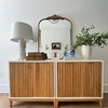 image:imageNathan James Jasper Wood Modern Sideboard Accent Storage Cabinet TV Stand with Fluted Doors for Kitchen or Living Room Warm Pine Set of 3Warm Whitewarm Pine