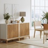 image:imageNathan James Jasper Wood Modern Sideboard Accent Storage Cabinet TV Stand with Fluted Doors for Kitchen or Living Room Warm Pine Set of 3Warm Whitewarm Pine
