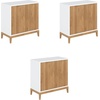 image:imageNathan James Jasper Wood Modern Sideboard Accent Storage Cabinet TV Stand with Fluted Doors for Kitchen or Living Room Warm Pine Set of 3Warm Whitewarm Pine