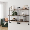 image:imageNathan James Theo Industrial Pipe 3Shelf amp 5Shelf Ladder Bookshelves Rustic OakMatte Black and Brown WalnutBlack