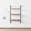 image:imageNathan James Theo Industrial Pipe 3Shelf amp 5Shelf Ladder Bookshelves Rustic OakMatte Black and Brown WalnutBlack