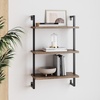 image:imageNathan James Theo Industrial Pipe 3Shelf amp 5Shelf Ladder Bookshelves Rustic OakMatte Black and Brown WalnutBlack