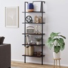 image:imageNathan James Wood Accent Modern Free Standing Buffet Sideboard Hallway Entryway Cabinet and 5Shelf Industrial Metal Frame Bookcase WalnutBlack
