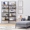 image:imageNathan James Wood Accent Modern Free Standing Buffet Sideboard Hallway Entryway Cabinet and 5Shelf Industrial Metal Frame Bookcase WalnutBlack