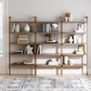 image:imageNathan James Beacon 5 Tier Bookshelf Wall Mounted Bookcase Solid Wood Bookshelf in Wire Brushed Finish Boho Rustic Bookcase Set of 3