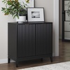 image:imageNathan James Jasper Wood Modern Sideboard Accent Storage Cabinet TV Stand with Fluted Doors for Kitchen or Living Room Warm Pine Set of 3Black Oak
