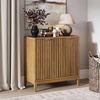 image:imageNathan James Jasper Wood Modern Sideboard Accent Storage Cabinet TV Stand with Fluted Doors for Kitchen or Living Room Warm Pine Set of 3Light Brown