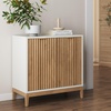 image:imageNathan James Jasper Wood Modern Sideboard Accent Storage Cabinet TV Stand with Fluted Doors for Kitchen or Living Room Warm Pine Set of 3Warm Whitewarm Pine