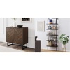 image:imageNathan James Wood Accent Modern Free Standing Buffet Sideboard Hallway Entryway Cabinet and 5Shelf Industrial Metal Frame Bookcase WalnutBlack