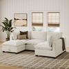 image:imageNathan James Chelsea Modern Corduroy 4Seat Cloud Armless Sectional Sofa Couch amp Storage Ottoman Pearl WhitePearl White