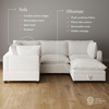 image:imageNathan James Chelsea Modern Corduroy 4Seat Cloud Armless Sectional Sofa Couch amp Storage Ottoman Pearl WhitePearl White