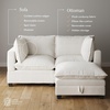image:imageNathan James Chelsea Modern Corduroy 4Seat Cloud Armless Sectional Sofa Couch amp Storage Ottoman Pearl WhitePearl White