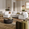 image:imageNathan James Chelsea Modern Corduroy 4Seat Cloud Armless Sectional Sofa Couch amp Storage Ottoman Pearl WhitePearl White