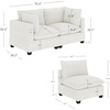image:imageNathan James Chelsea Modern Corduroy 4Seat Cloud Armless Sectional Sofa Couch amp Storage Ottoman Pearl WhitePearl White