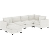 image:imageNathan James Chelsea Modern Corduroy 4Seat Cloud Armless Sectional Sofa Couch amp Storage Ottoman Pearl WhitePearl White