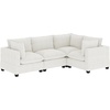 image:imageNathan James Chelsea Modern Corduroy 4Seat Cloud Armless Sectional Sofa Couch amp Storage Ottoman Pearl WhitePearl White