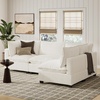 image:imageNathan James Chelsea Modern Corduroy 4Seat Cloud Armless Sectional Sofa Couch amp Storage Ottoman Pearl WhitePearl White