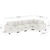 image:imageNathan James Chelsea Modern Corduroy 4Seat Cloud Armless Sectional Sofa Couch amp Storage Ottoman Pearl WhitePearl White
