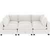 image:imageNathan James Chelsea Modern Corduroy 4Seat Cloud Armless Sectional Sofa Couch amp Storage Ottoman Pearl WhitePearl White