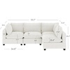 image:imageNathan James Chelsea Modern Corduroy 4Seat Cloud Armless Sectional Sofa Couch amp Storage Ottoman Pearl WhitePearl White
