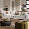 image:imageNathan James Chelsea Modern Corduroy 4Seat Cloud Armless Sectional Sofa Couch amp Storage Ottoman Pearl WhitePearl White