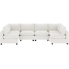 image:imageNathan James Chelsea Modern Corduroy 4Seat Cloud Armless Sectional Sofa Couch amp Storage Ottoman Pearl WhitePearl White