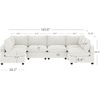 image:imageNathan James Chelsea Modern Corduroy 4Seat Cloud Armless Sectional Sofa Couch amp Storage Ottoman Pearl WhitePearl White