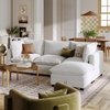 image:imageNathan James Chelsea Modern Corduroy 4Seat Cloud Armless Sectional Sofa Couch amp Storage Ottoman Pearl WhitePearl White