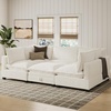 image:imageNathan James Chelsea Modern Corduroy 4Seat Cloud Armless Sectional Sofa Couch amp Storage Ottoman Pearl WhitePearl White