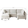 image:imageNathan James Chelsea Modern Corduroy 4Seat Cloud Armless Sectional Sofa Couch amp Storage Ottoman Pearl WhitePearl White