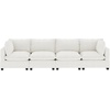 image:imageNathan James Chelsea Modern Corduroy 4Seat Cloud Armless Sectional Sofa Couch amp Storage Ottoman Pearl WhitePearl White