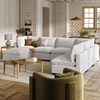 image:imageNathan James Chelsea Modern Corduroy 4Seat Cloud Armless Sectional Sofa Couch amp Storage Ottoman Pearl WhitePearl White