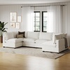 image:imageNathan James Chelsea Modern Corduroy 4Seat Cloud Armless Sectional Sofa Couch amp Storage Ottoman Pearl WhitePearl White