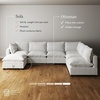 image:imageNathan James Chelsea Modern Corduroy 4Seat Cloud Armless Sectional Sofa Couch amp Storage Ottoman Pearl WhitePearl White
