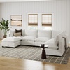 image:imageNathan James Chelsea Modern Corduroy 4Seat Cloud Armless Sectional Sofa Couch amp Storage Ottoman Pearl WhitePearl White