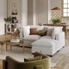 image:imageNathan James Chelsea Modern Corduroy 4Seat Cloud Armless Sectional Sofa Couch amp Storage Ottoman Pearl WhitePearl White
