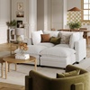 image:imageNathan James Chelsea Modern Corduroy 4Seat Cloud Armless Sectional Sofa Couch amp Storage Ottoman Pearl WhitePearl White