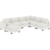 image:imageNathan James Chelsea Modern Corduroy 4Seat Cloud Armless Sectional Sofa Couch amp Storage Ottoman Pearl WhitePearl White