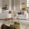 image:imageNathan James Chelsea Modern Corduroy 4Seat Cloud Armless Sectional Sofa Couch amp Storage Ottoman Pearl WhitePearl White