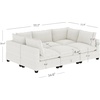 image:imageNathan James Chelsea Modern Corduroy 4Seat Cloud Armless Sectional Sofa Couch amp Storage Ottoman Pearl WhitePearl White