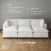 image:imageNathan James Chelsea Modern Corduroy 4Seat Cloud Armless Sectional Sofa Couch amp Storage Ottoman Pearl WhitePearl White