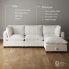 image:imageNathan James Chelsea Modern Corduroy 4Seat Cloud Armless Sectional Sofa Couch amp Storage Ottoman Pearl WhitePearl White