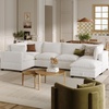 image:imageNathan James Chelsea Modern Corduroy 4Seat Cloud Armless Sectional Sofa Couch amp Storage Ottoman Pearl WhitePearl White