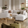 image:imageNathan James Chelsea Modern Corduroy 4Seat Cloud Armless Sectional Sofa Couch amp Storage Ottoman Pearl WhitePearl White