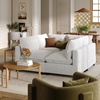 image:imageNathan James Chelsea Modern Corduroy 4Seat Cloud Armless Sectional Sofa Couch amp Storage Ottoman Pearl WhitePearl White
